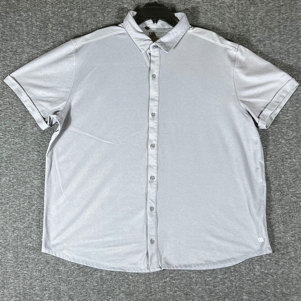 Vrst XX-Large Gray Button Up Short Sleeve Casual Shirt Mens